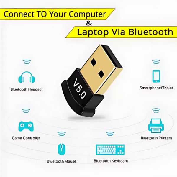 Bluetooth USB Adapter Bluetooth Version 5.0 Office Connector Device for PC Laptop - Image 2