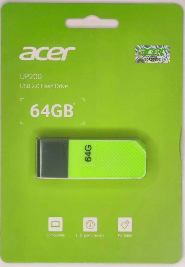 Acer UP200 USB 2.0 Pen Drive-Black (64GB) - Image 3